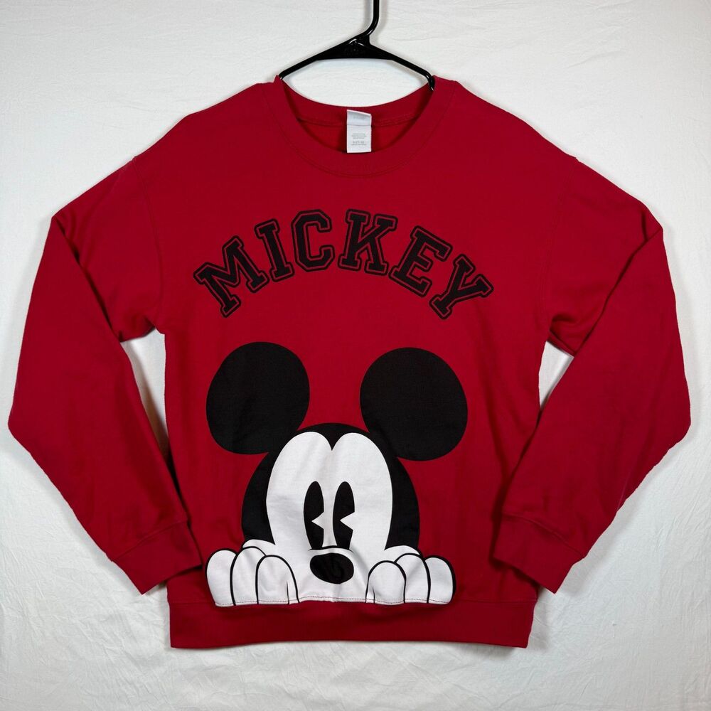Disney Mickey Mouse Peeking Crewneck Sweatshirt Kids Size M (7-8)